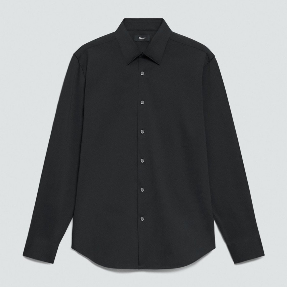 Theory Black Sylvain Shirt in Structure Knit